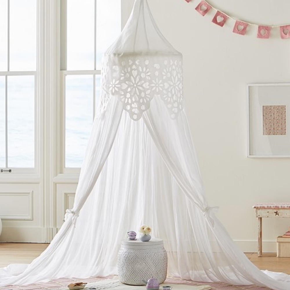 Pottery barn kids canopy white laser cut beautiful